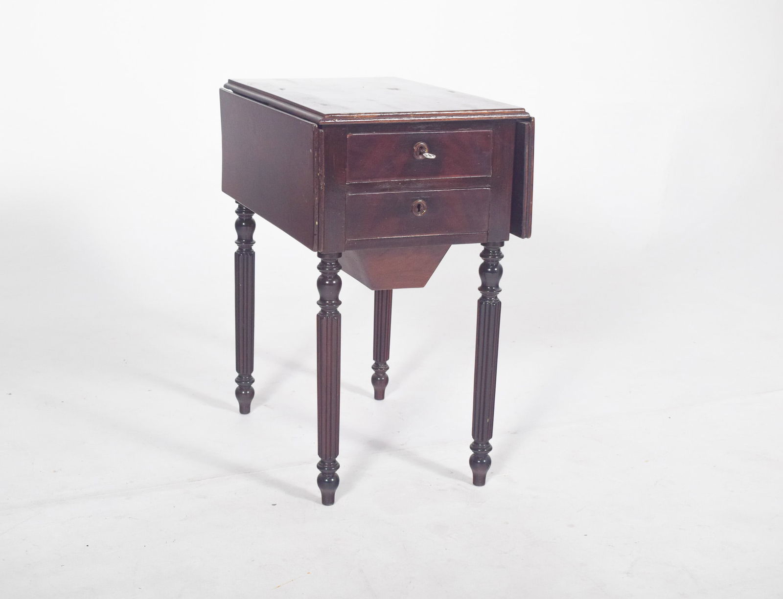 English Rectangular Drop Leaf Side Table, 1890s - 3