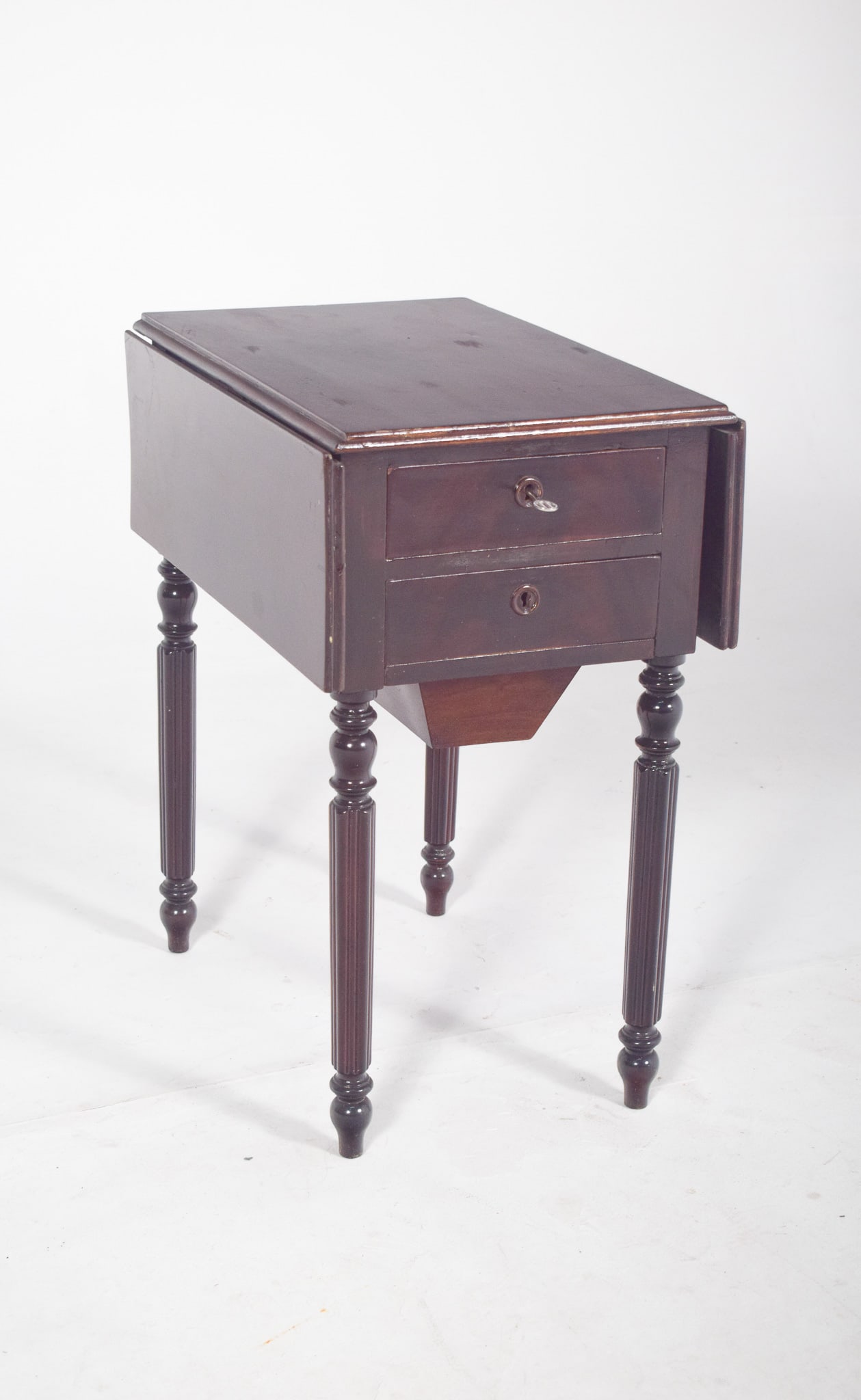 English Rectangular Drop Leaf Side Table, 1890s - 4