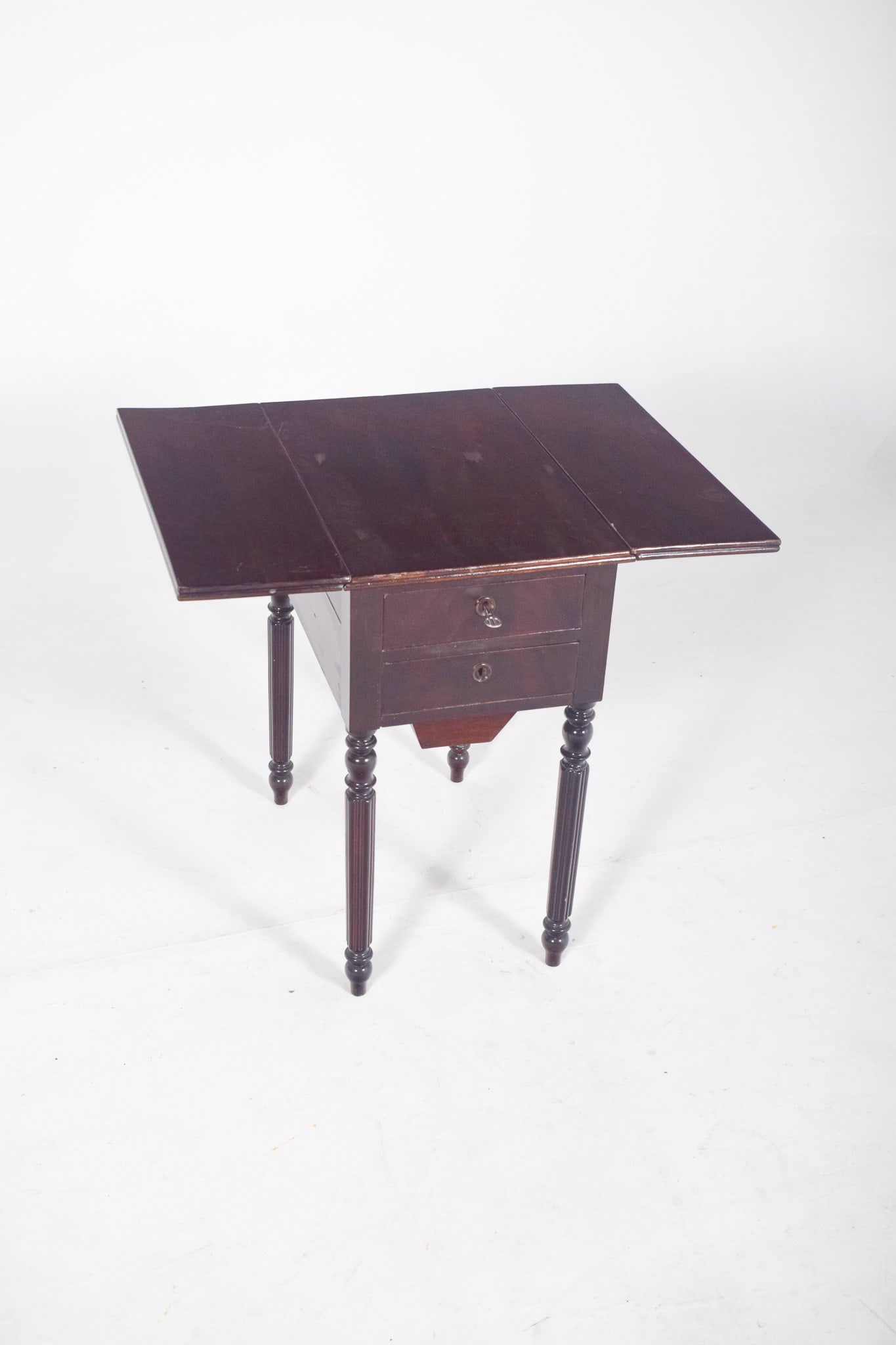 English Rectangular Drop Leaf Side Table, 1890s - 6