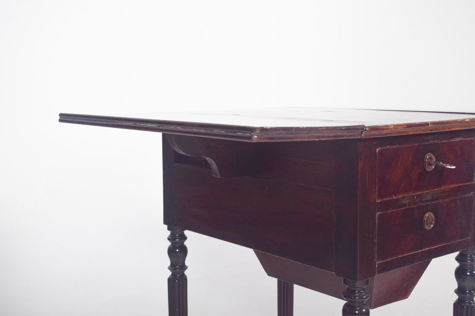 English Rectangular Drop Leaf Side Table, 1890s - 7