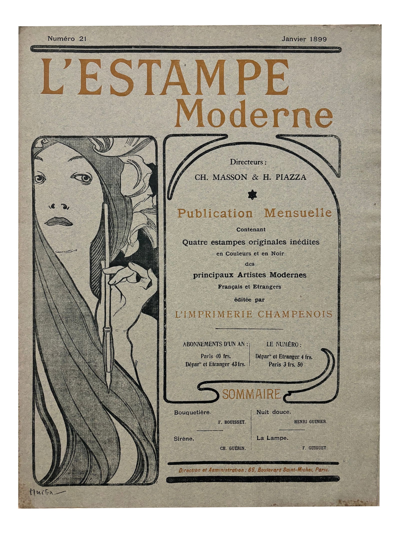 Mucha, Cover for l'Estampe Moderne, 1899, Lithograph (1 of 8)