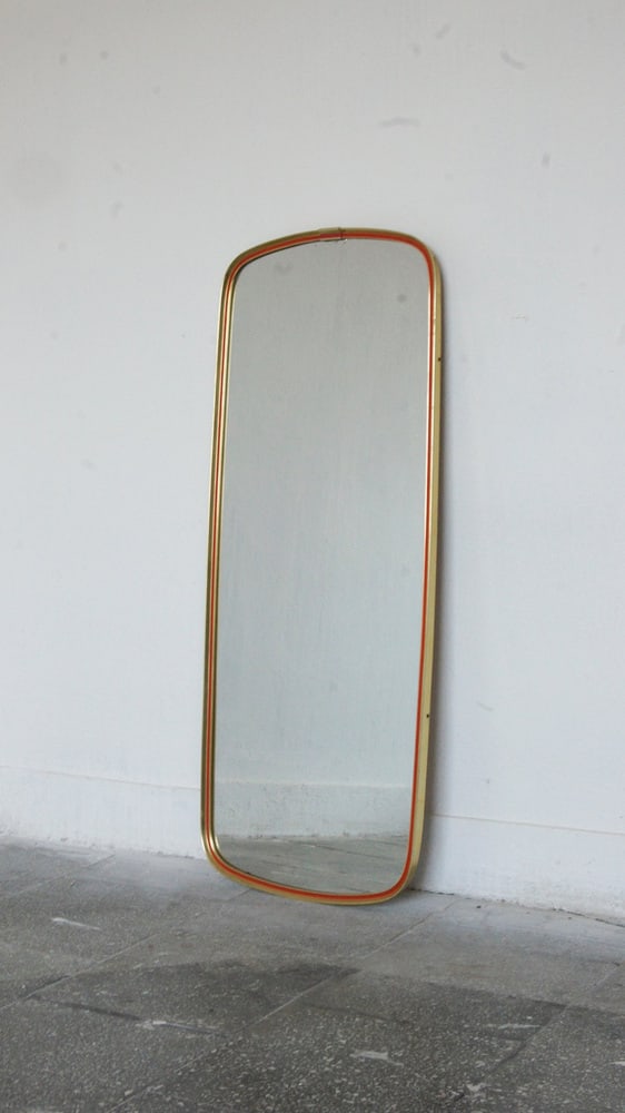 Mid-Century Gold and Red Mirror, 1960s - 7