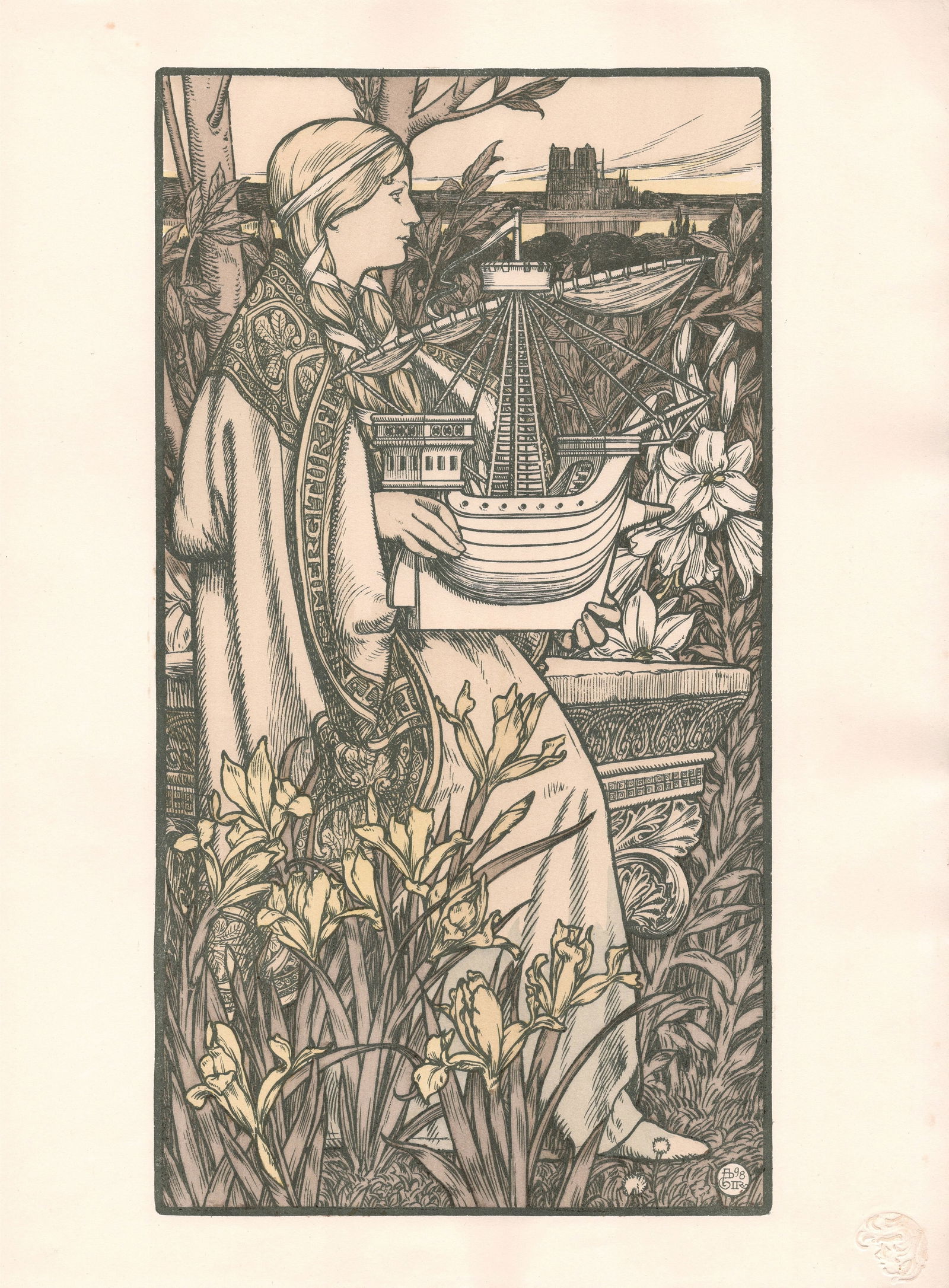 Adolphe Giraldon, Lutèce, 1898, Original Lithograph - 2