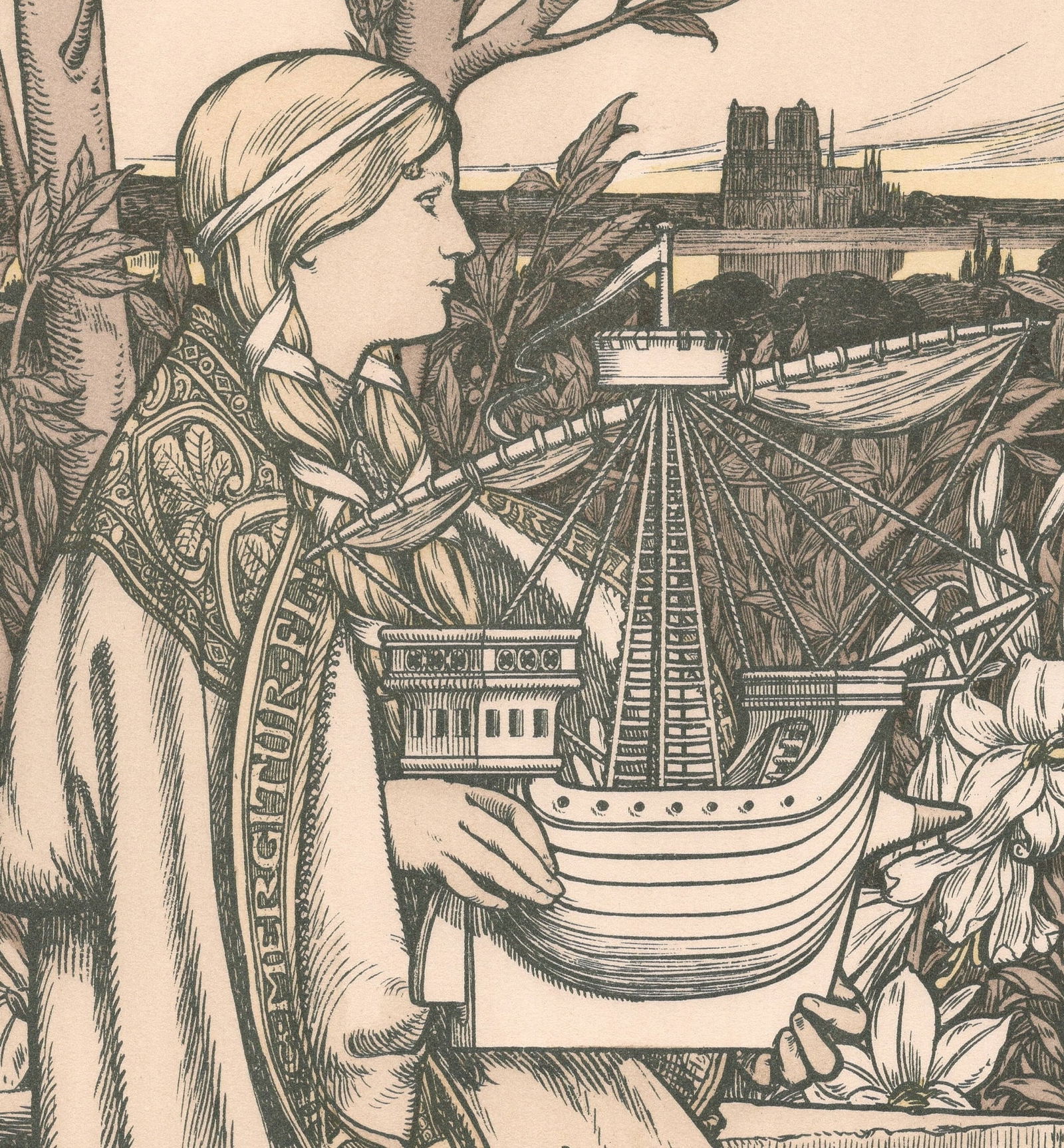 Adolphe Giraldon, Lutèce, 1898, Original Lithograph - 4