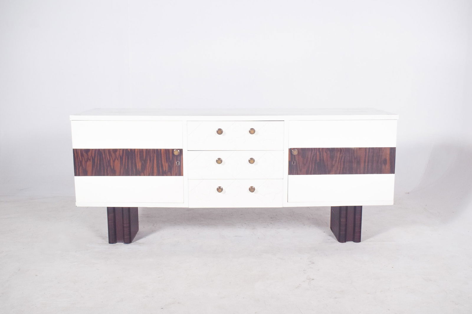 Vintage Portuguese Sideboard in Painted White, 1920 - 2