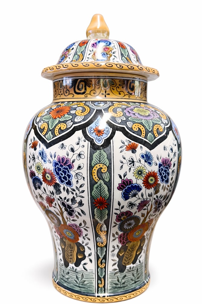 Polychrome Lidded Vases by De Sphinx, 1970s, Set of 2 - 4