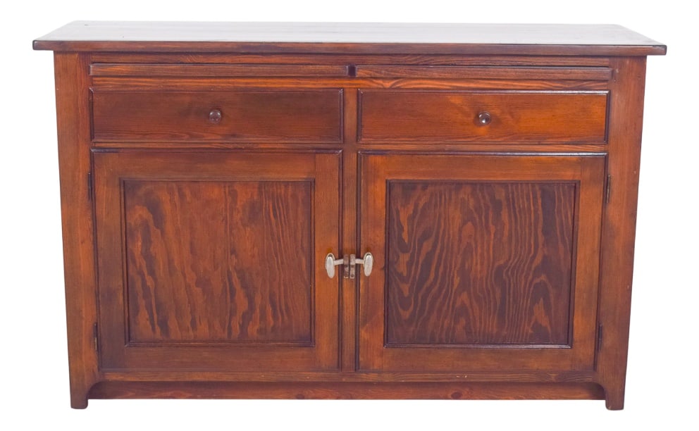 Portuguese Two-Body Display Cabinet: Two-body display cabinet. An imposing and functional piece characterised by the beauty of solid wood and the harmony between rusticity and elegance. The top is made up of two glazed doors with wooden