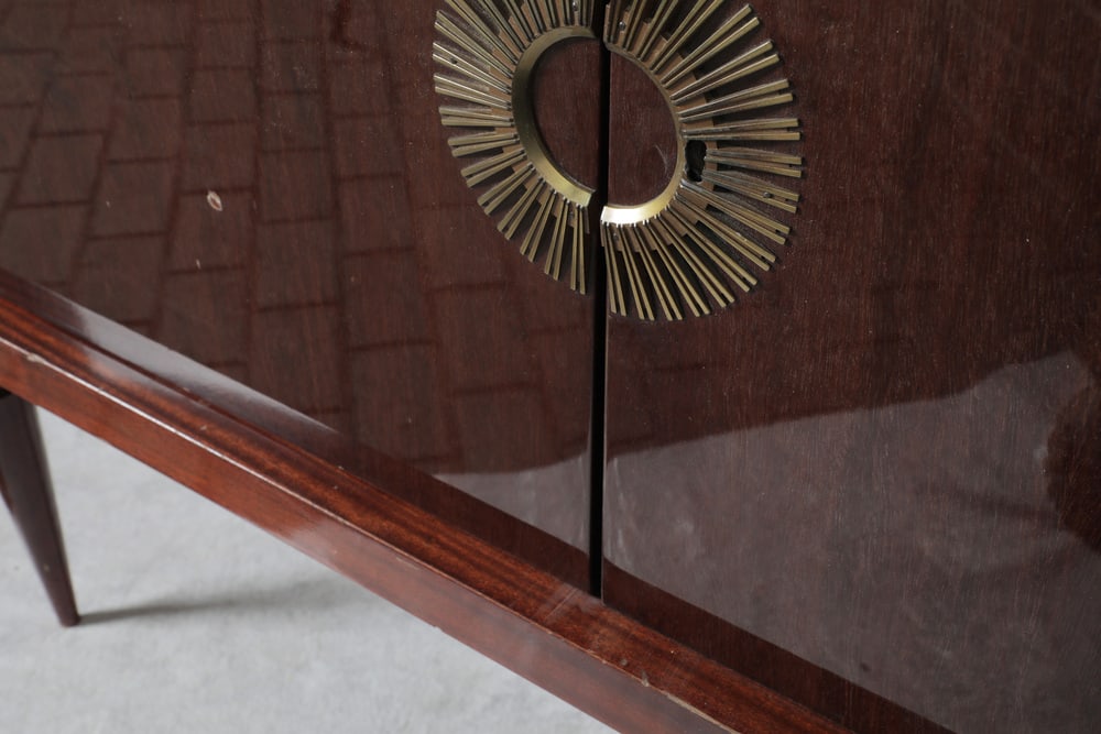 Mid-Century Mahogany Sideboard with Brass Accents - 2