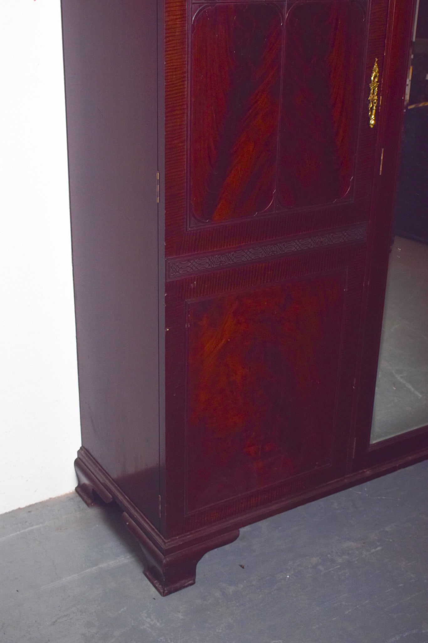 English Mahogany Wardrobe with Mirror, 1910 - 5