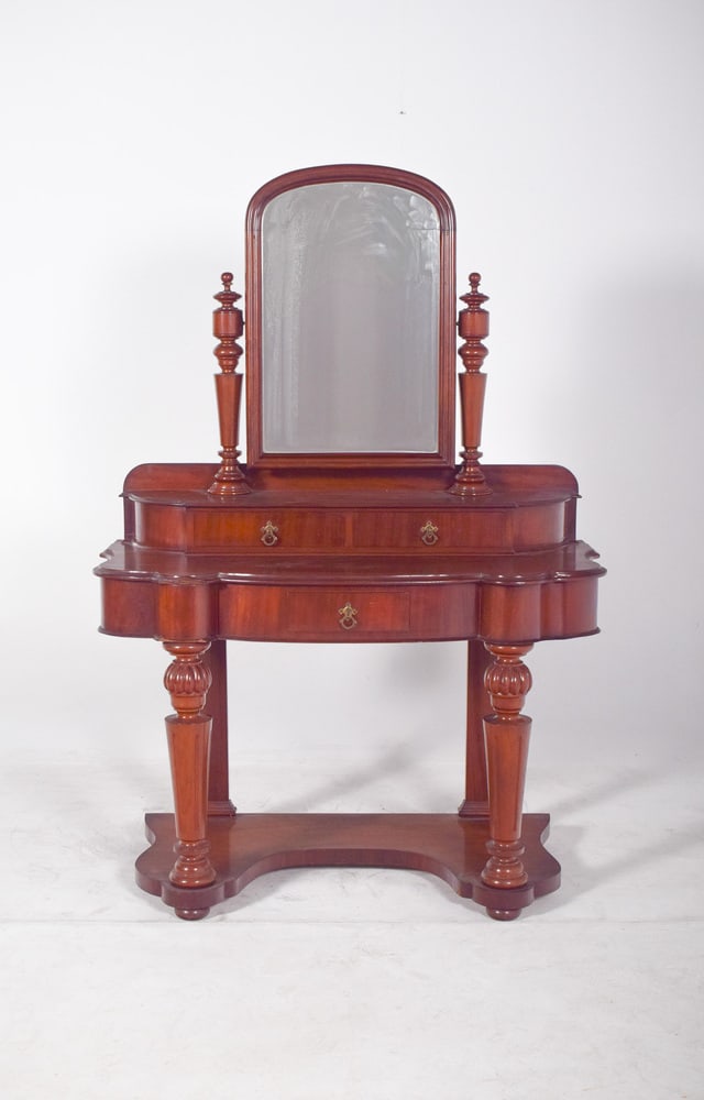 19th Century Mahogany English Dressing Table, 1890s - 2