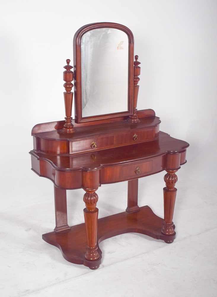 19th Century Mahogany English Dressing Table, 1890s - 7