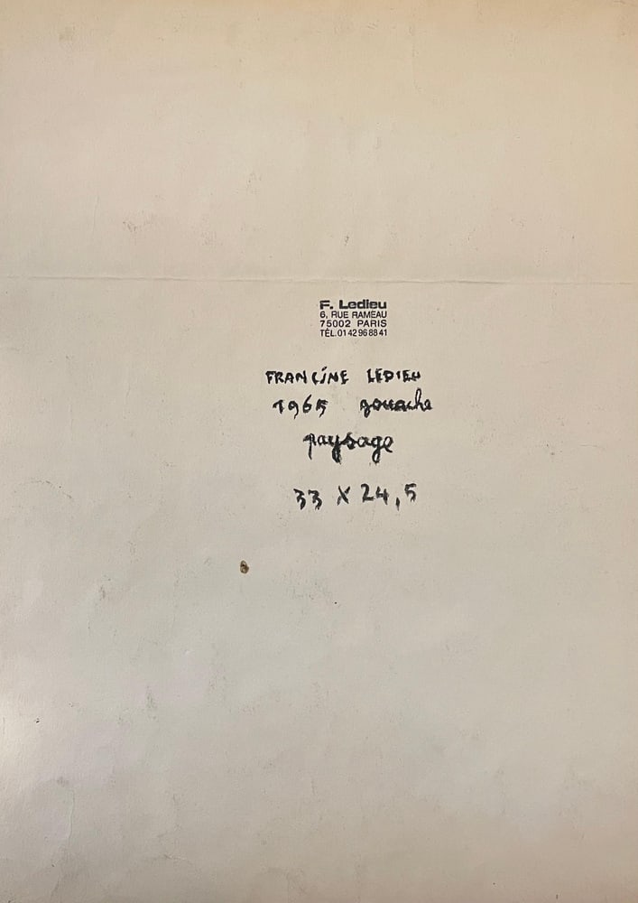 Francine Ledieu, Landscape, 1965, Gouache on Paper - 2