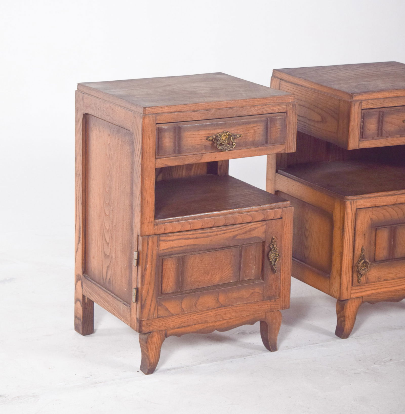 Portuguese Oak Bedside Tables, 1980s, Set of 2 - 10