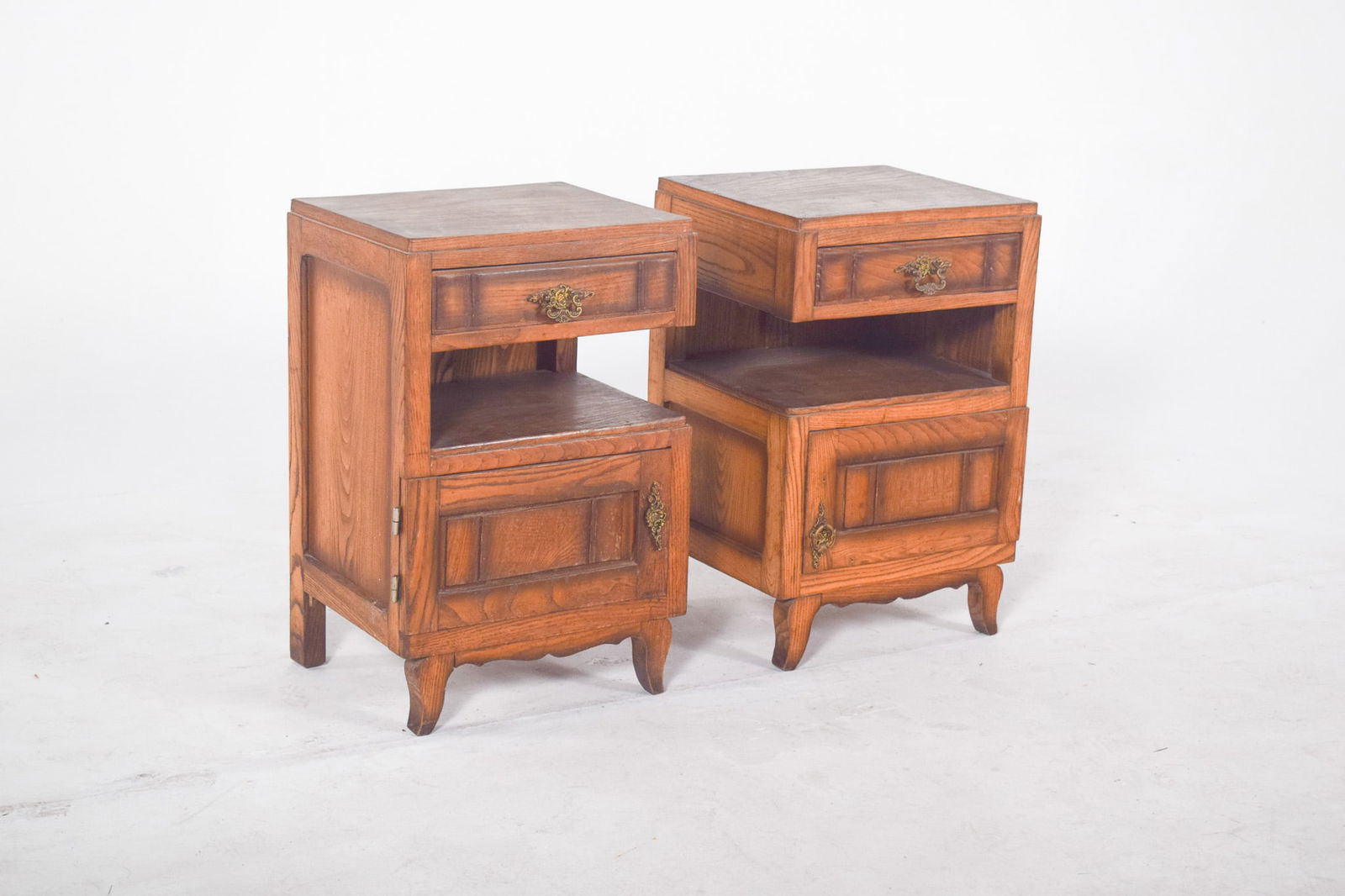 Portuguese Oak Bedside Tables, 1980s, Set of 2 - 2