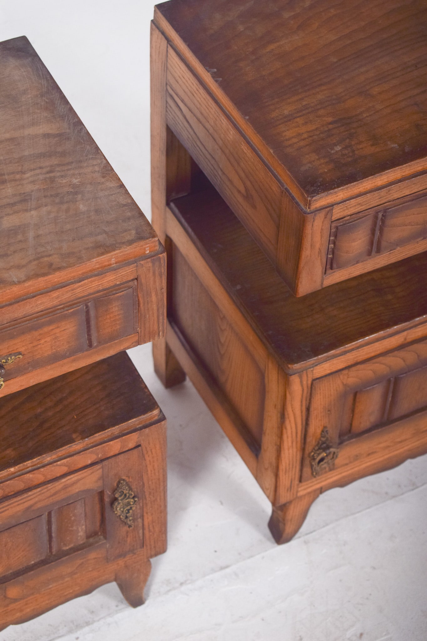 Portuguese Oak Bedside Tables, 1980s, Set of 2 - 7