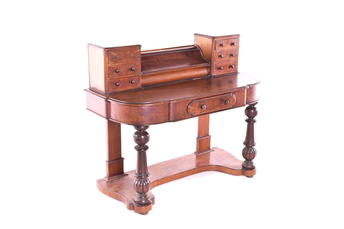 Antique Walnut Writing Desk, England - 2
