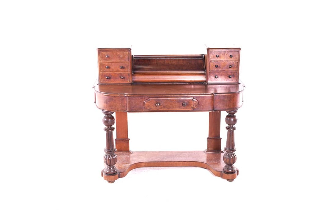 Antique Walnut Writing Desk, England - 3