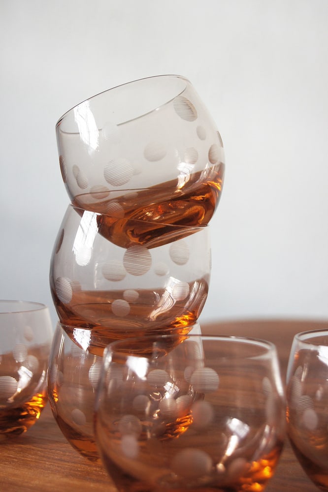 Vintage Roly Poly Glasses, 1940s, Set of 6 - 5