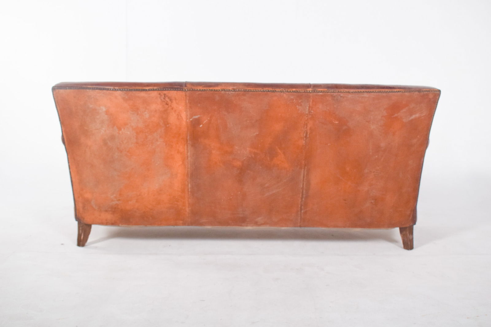 Portuguese Three-Seater Sofa in Brown Leather, 1980s - 3