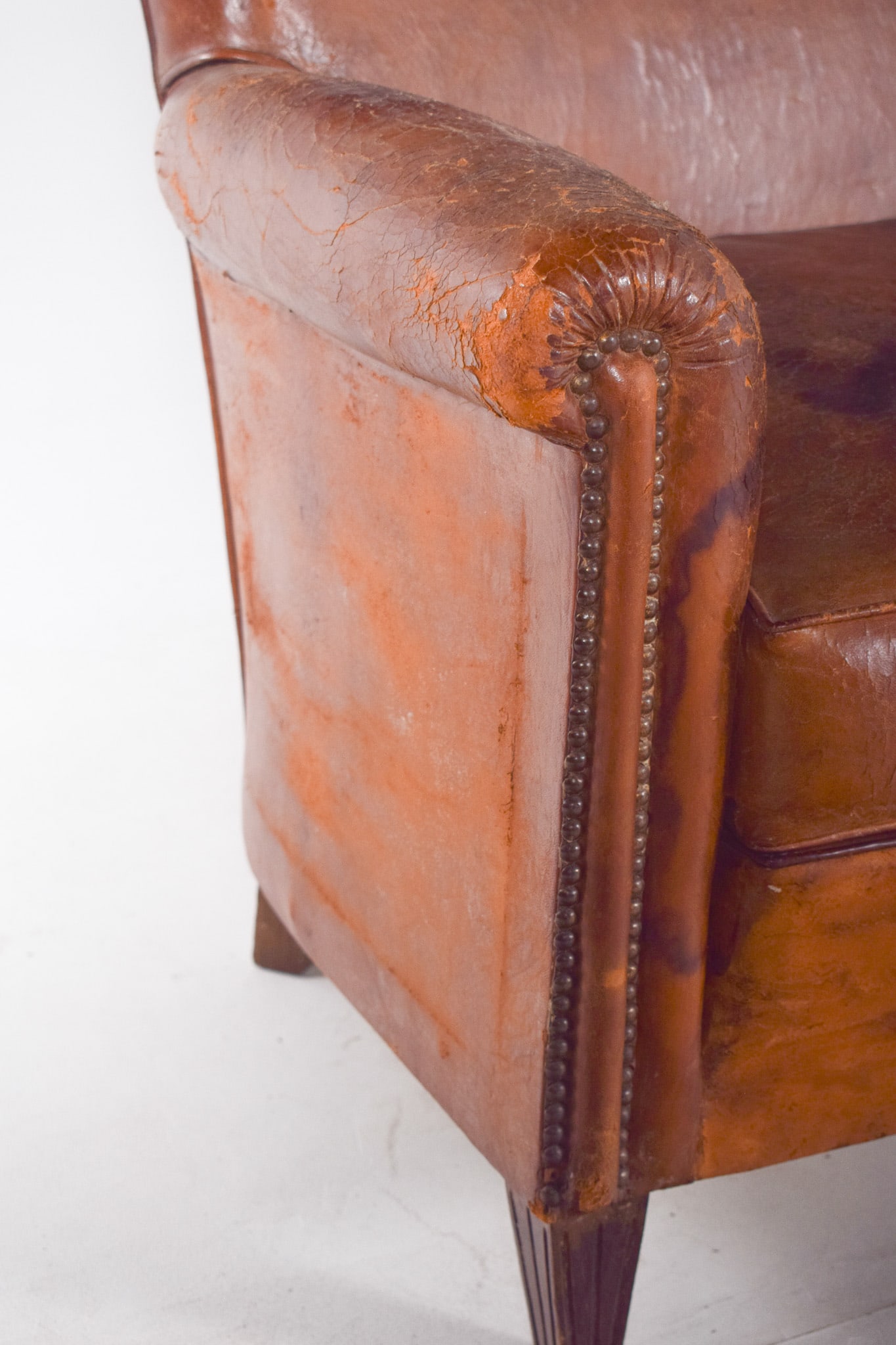 Portuguese Three-Seater Sofa in Brown Leather, 1980s - 7