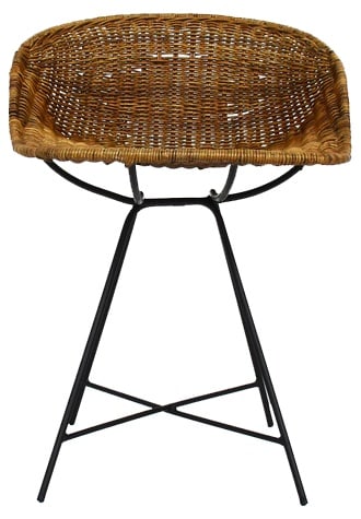 Rattan Stool by Gastone Rinaldi for Rima, Italy, 1967: Country of Manufacture: Italy Design Period: 1960 to 1969 Production Period: 1960 to 1969 Restoration and Damage Details: Light wear consistent with age and use Detailed Condition: Good — This