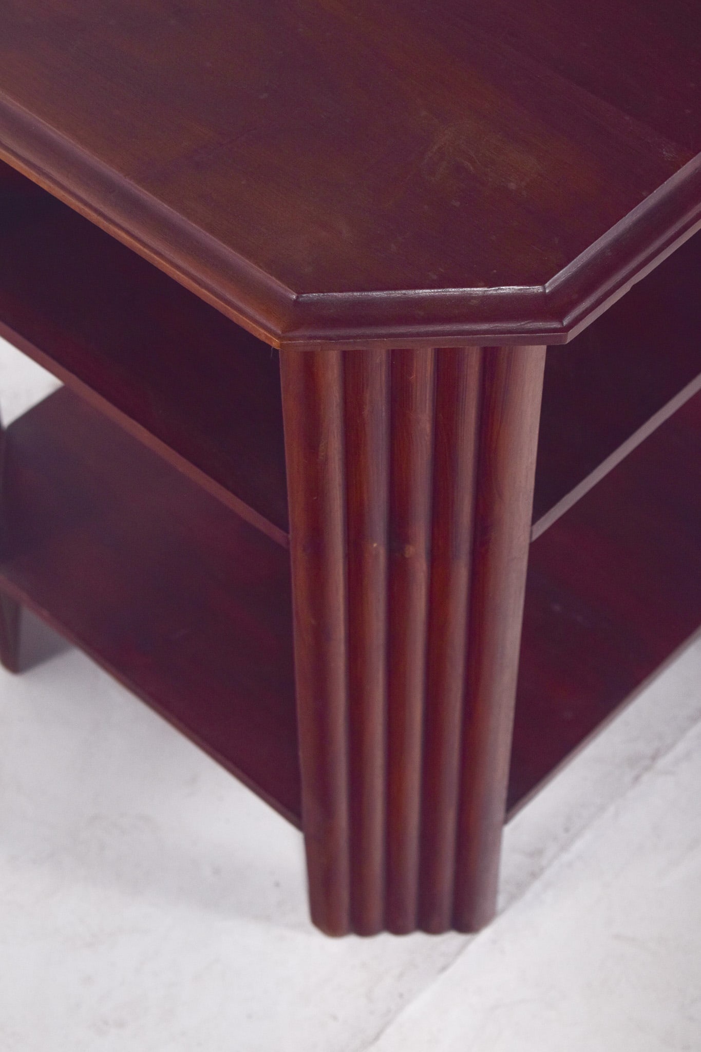 Art Deco Octagonal Side Table in Wood, 1920s - 10