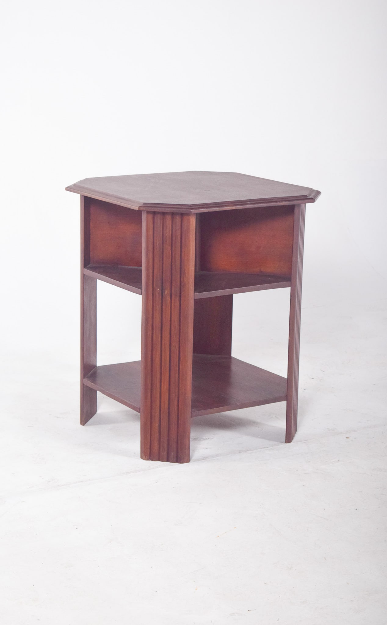 Art Deco Octagonal Side Table in Wood, 1920s - 3