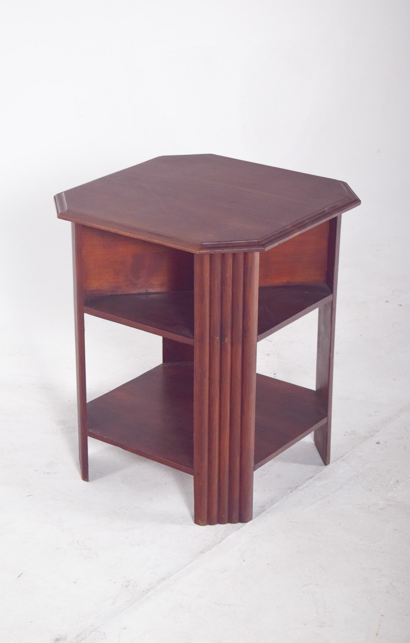 Art Deco Octagonal Side Table in Wood, 1920s - 4