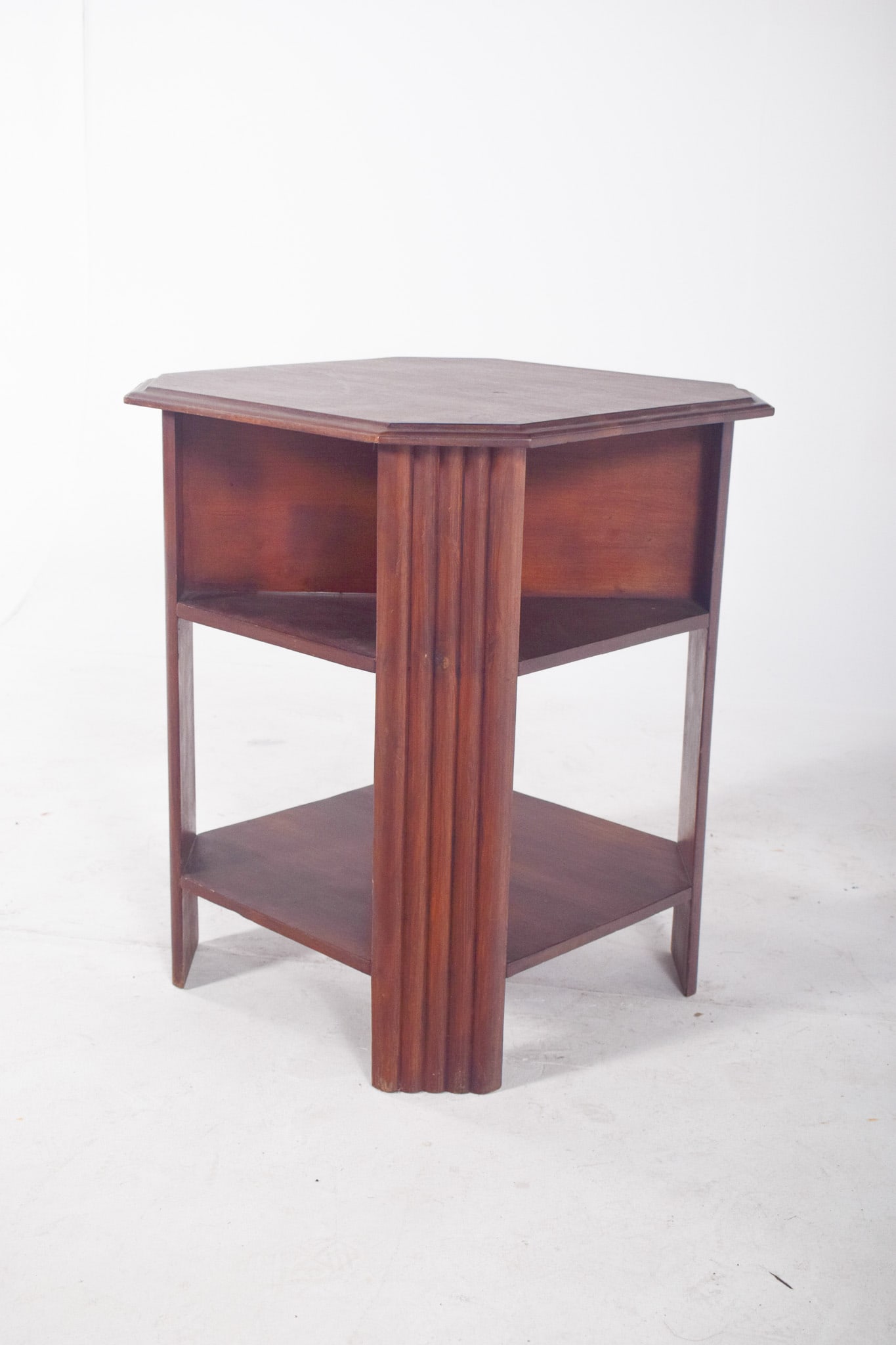 Art Deco Octagonal Side Table in Wood, 1920s - 6