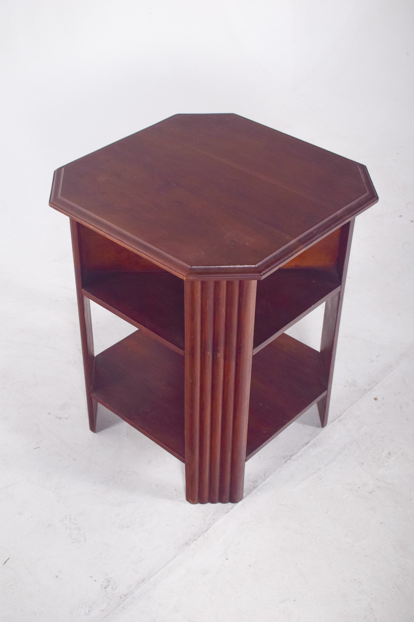 Art Deco Octagonal Side Table in Wood, 1920s - 7