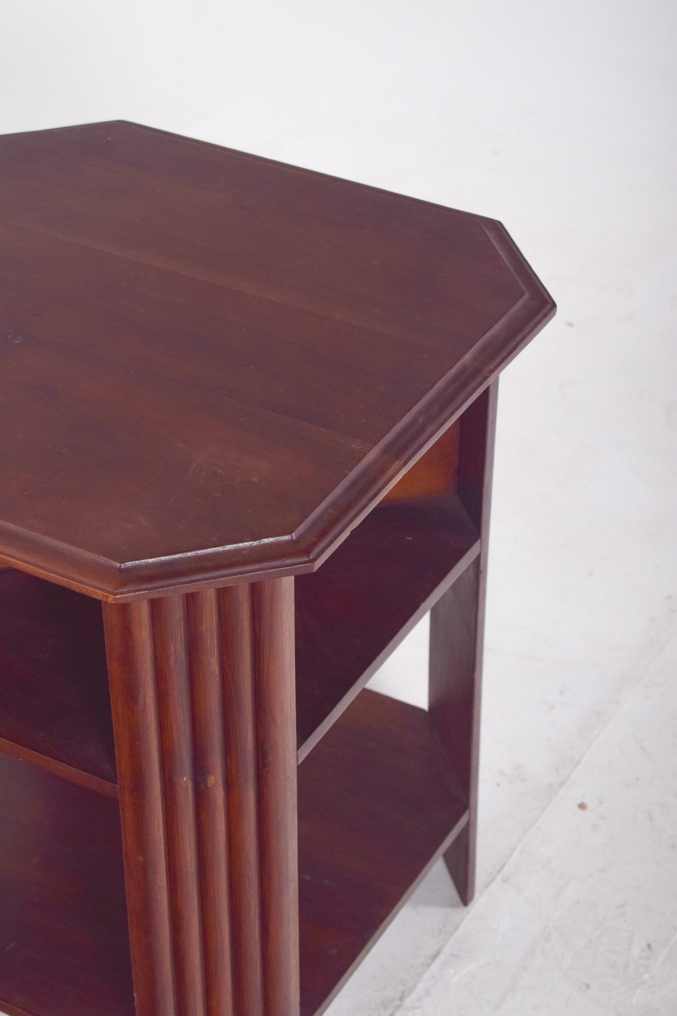 Art Deco Octagonal Side Table in Wood, 1920s - 8