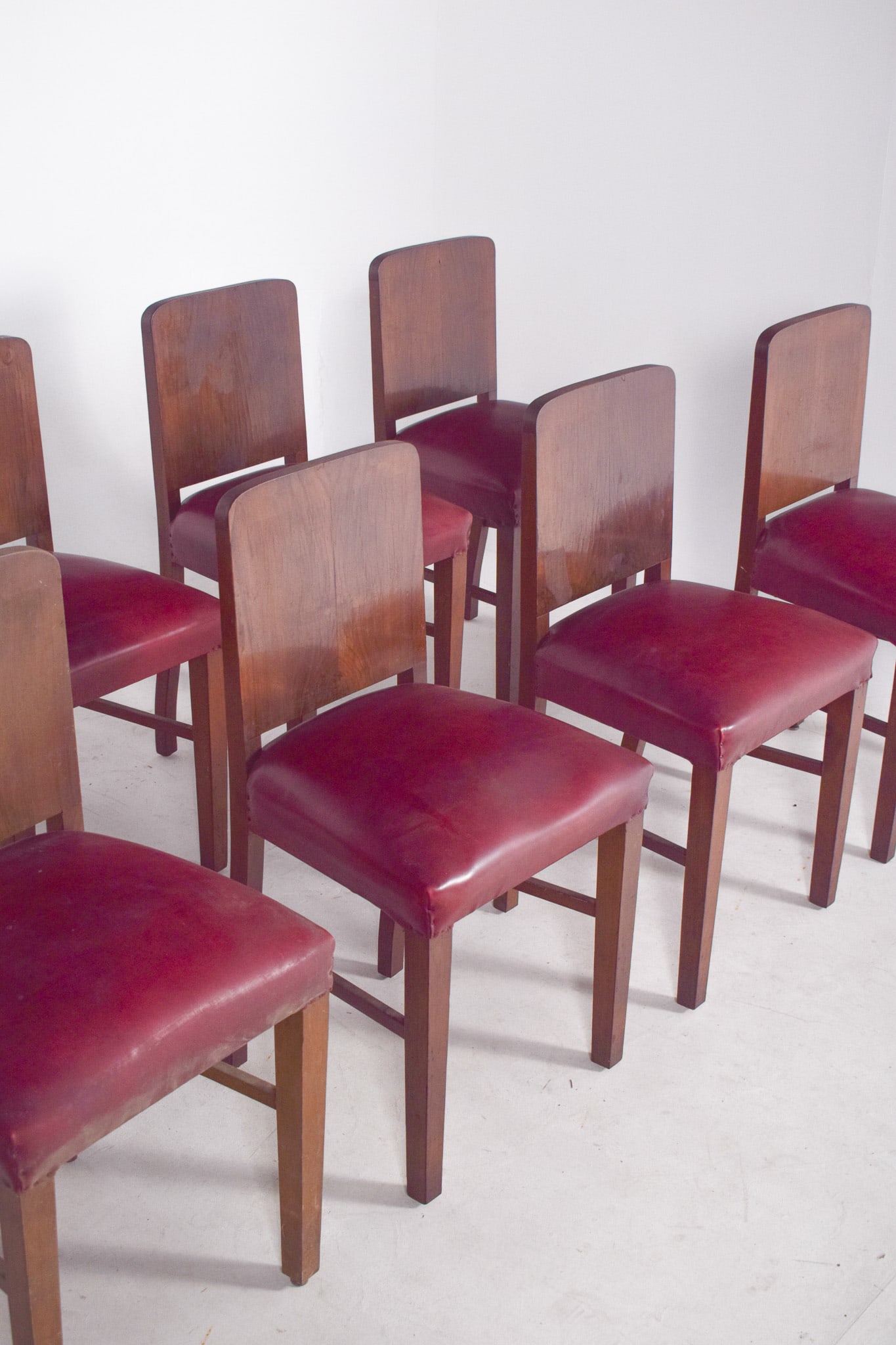Art Deco Portuguese Dining Chairs, 1940s, Set of 8 - 7
