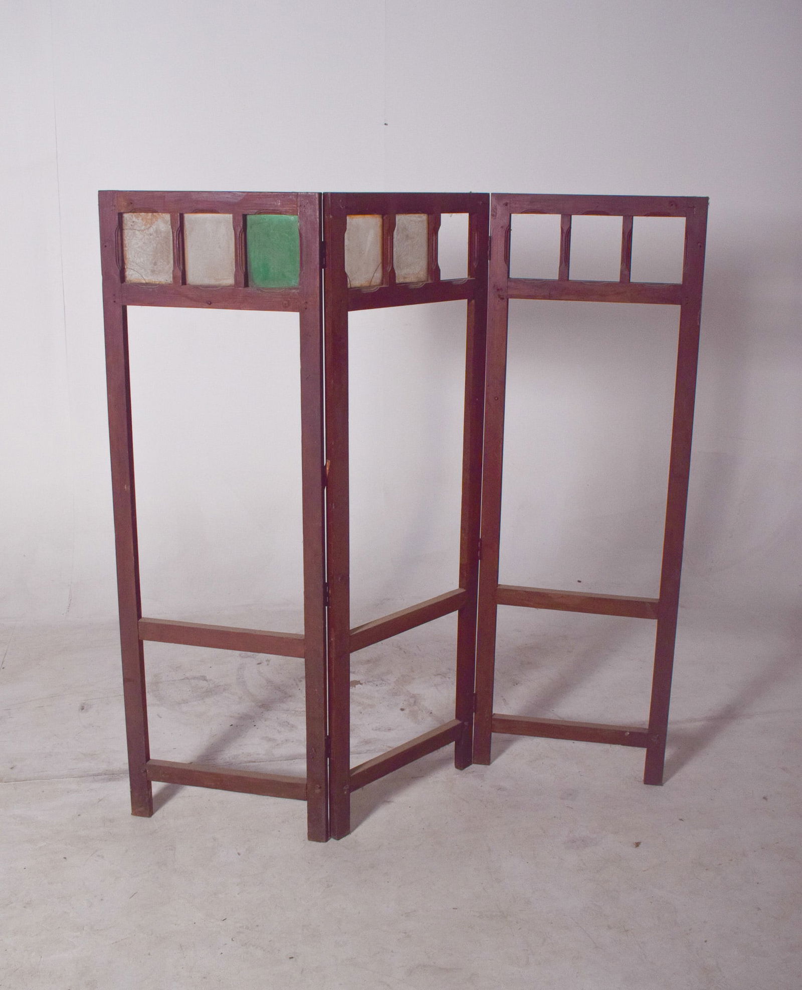 Wooden Folding Screen Frame with Panels, 1950 - 2
