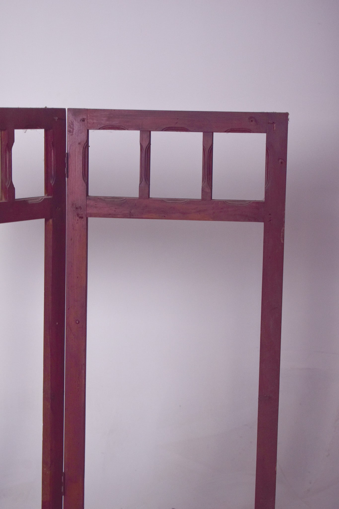 Wooden Folding Screen Frame with Panels, 1950 - 5