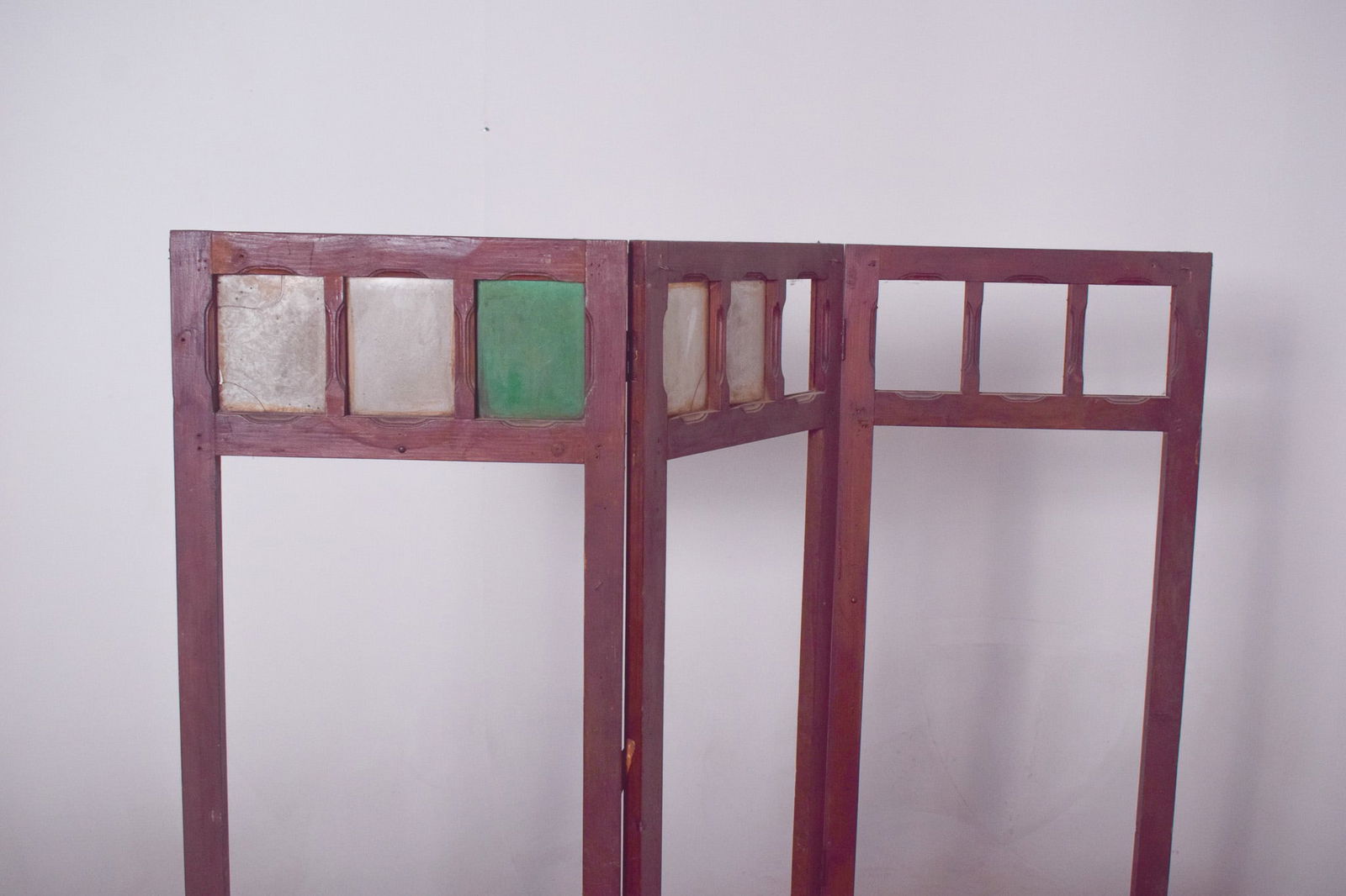Wooden Folding Screen Frame with Panels, 1950 - 7