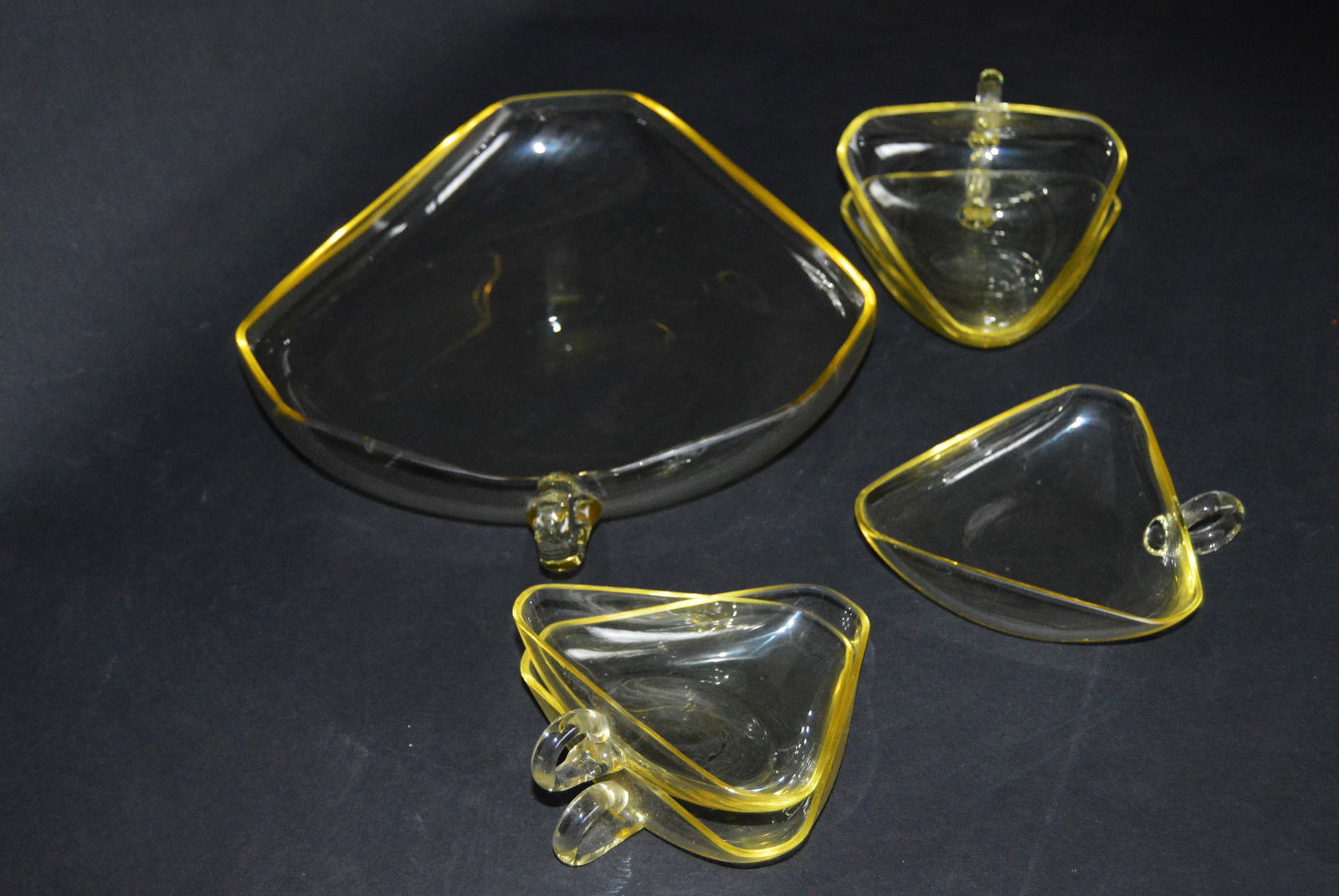 Art Deco Compote Set of Glass Dishes, 1930s, Set of 6 - 3
