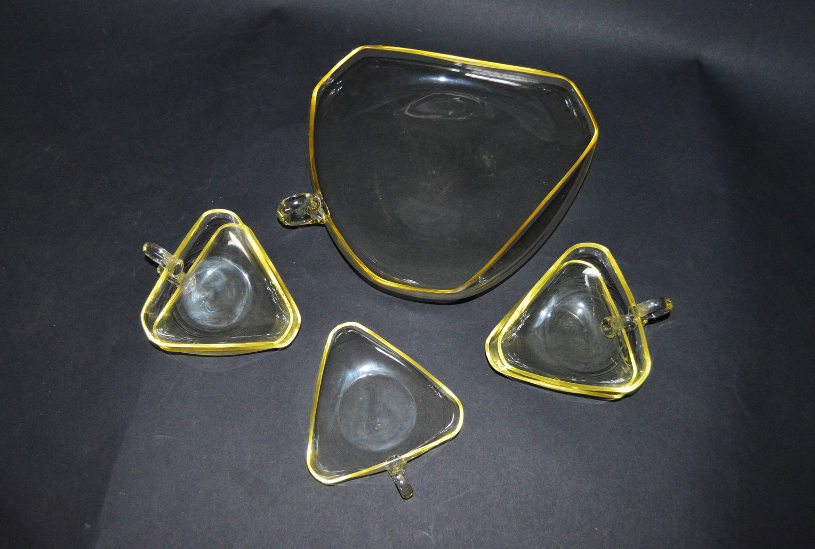 Art Deco Compote Set of Glass Dishes, 1930s, Set of 6 - 4