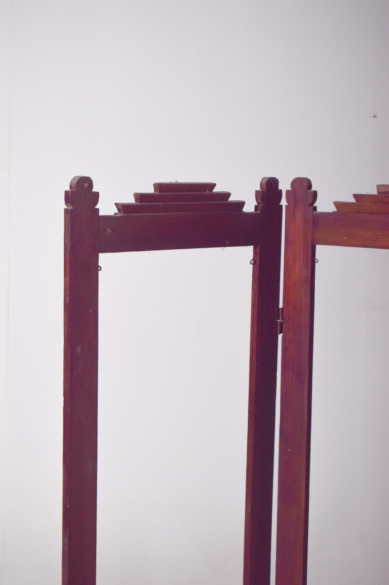 Art Deco Portuguese Wooden Folding Screen Frame, 1930 - 4