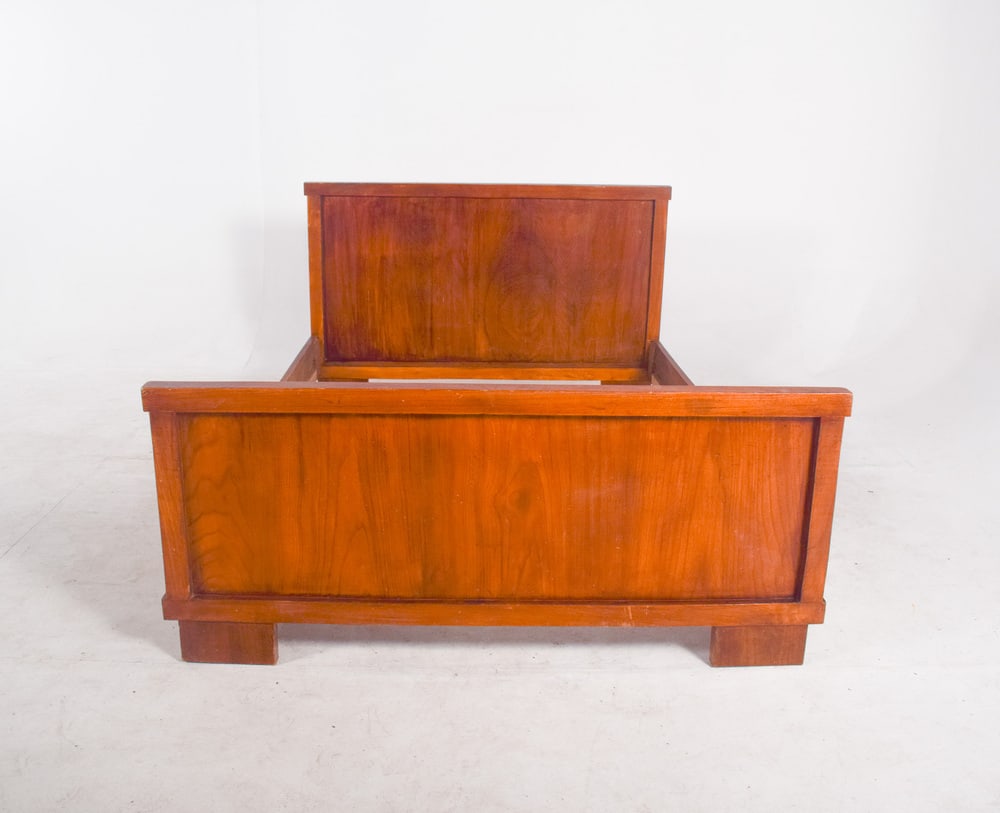 Mid-Century Modern Portuguese Wooden Bed Frame, 1950 - 2