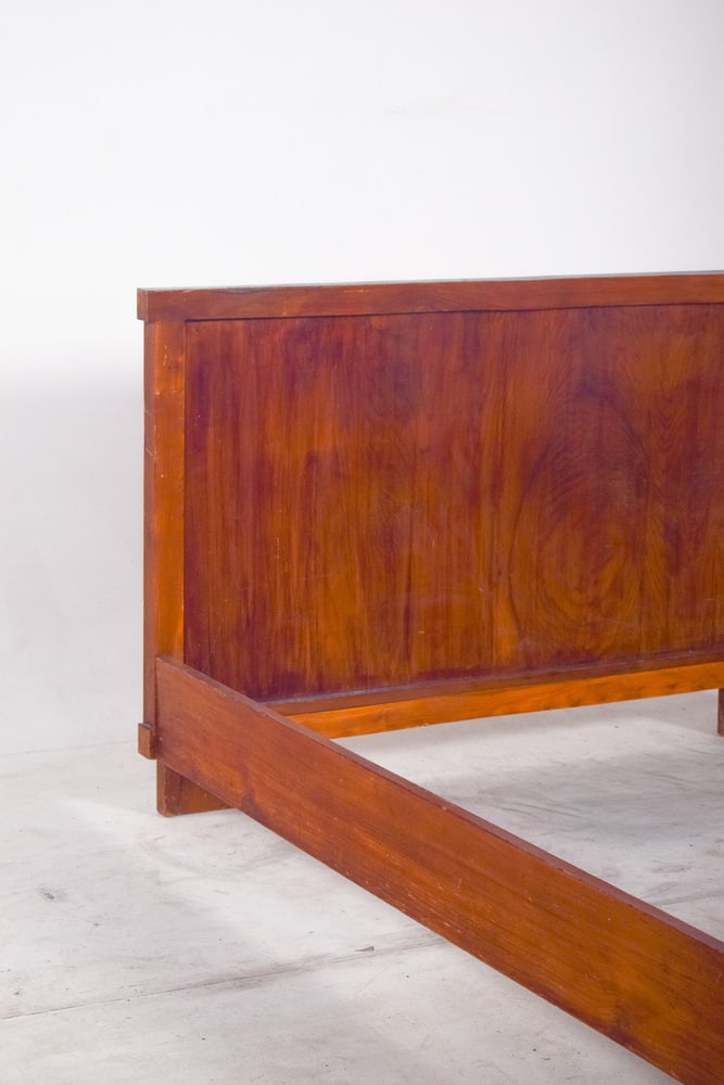 Mid-Century Modern Portuguese Wooden Bed Frame, 1950 - 3
