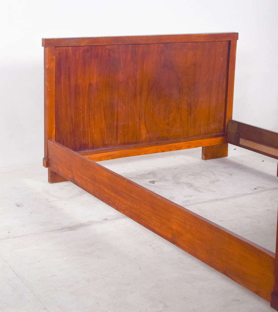 Mid-Century Modern Portuguese Wooden Bed Frame, 1950 - 4