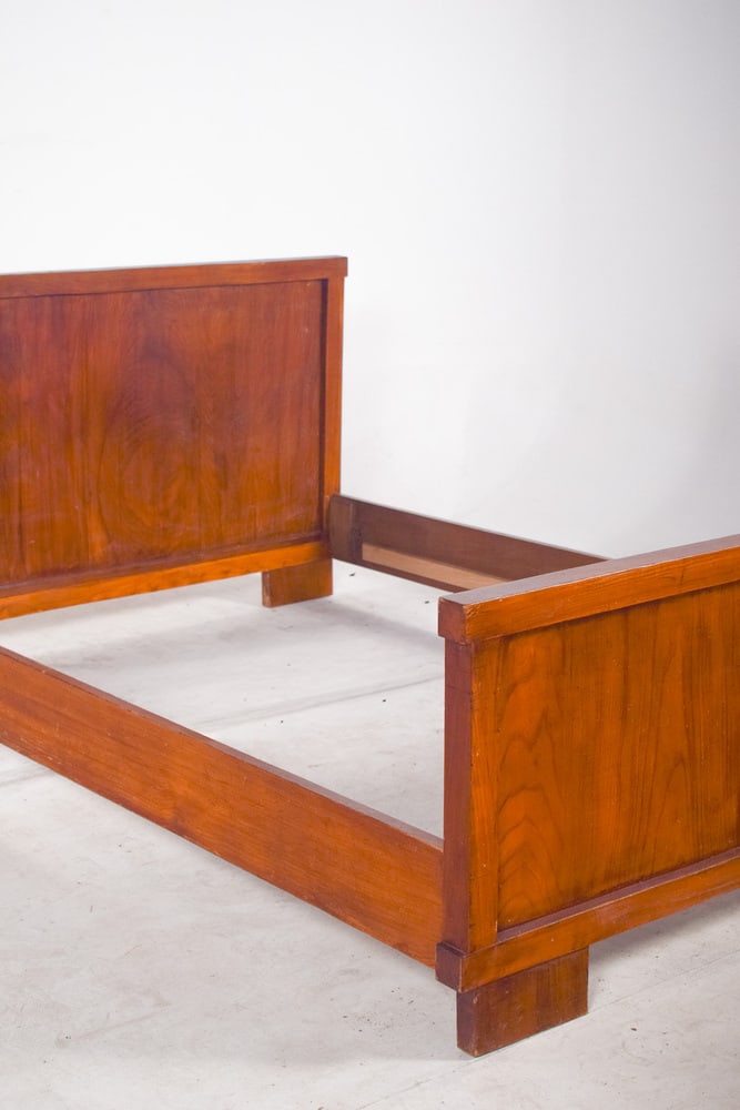 Mid-Century Modern Portuguese Wooden Bed Frame, 1950 - 5