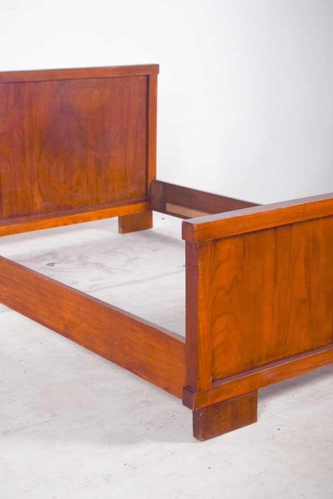 Mid-Century Modern Portuguese Wooden Bed Frame, 1950 - 8