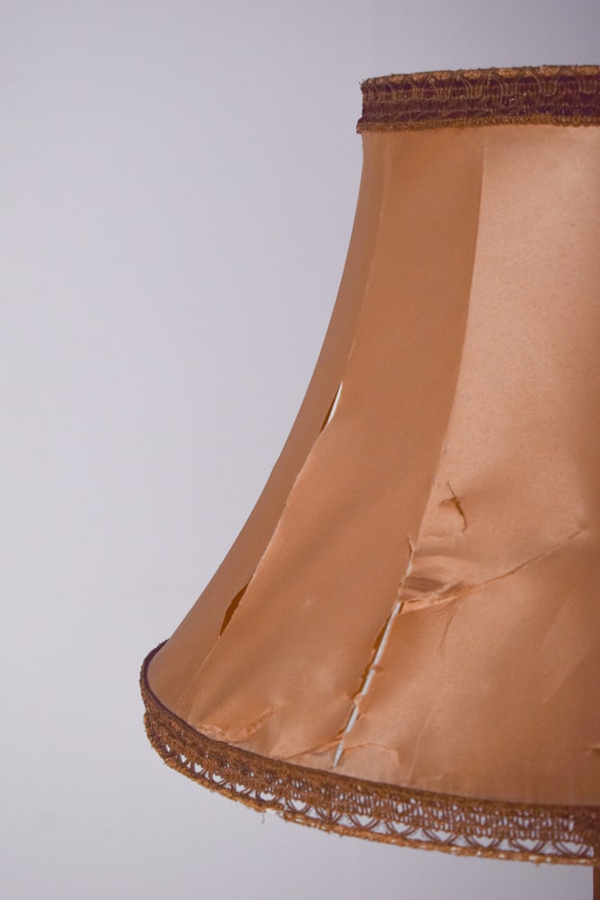 Gilded Wooden Floor Lamp with Fabric Lampshade, 1890 - 8