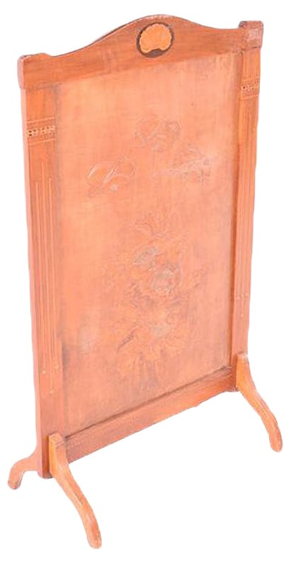 Vintage Fireplace Protector: This fireplace protector is made of carved wood. Country of Manufacture: United Kingdom Design Period: 1920 to 1949 Production Period: 1930 to 1939 Restoration and Damage Details: Light wear