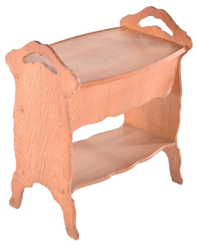 Vintage Danish Oak Sewing Table: Country of Manufacture: Denmark Design Period: 1920 to 1949 Production Period: 1930 to 1939 Restoration and Damage Details: Light wear consistent with age and use Detailed Condition: Very Good