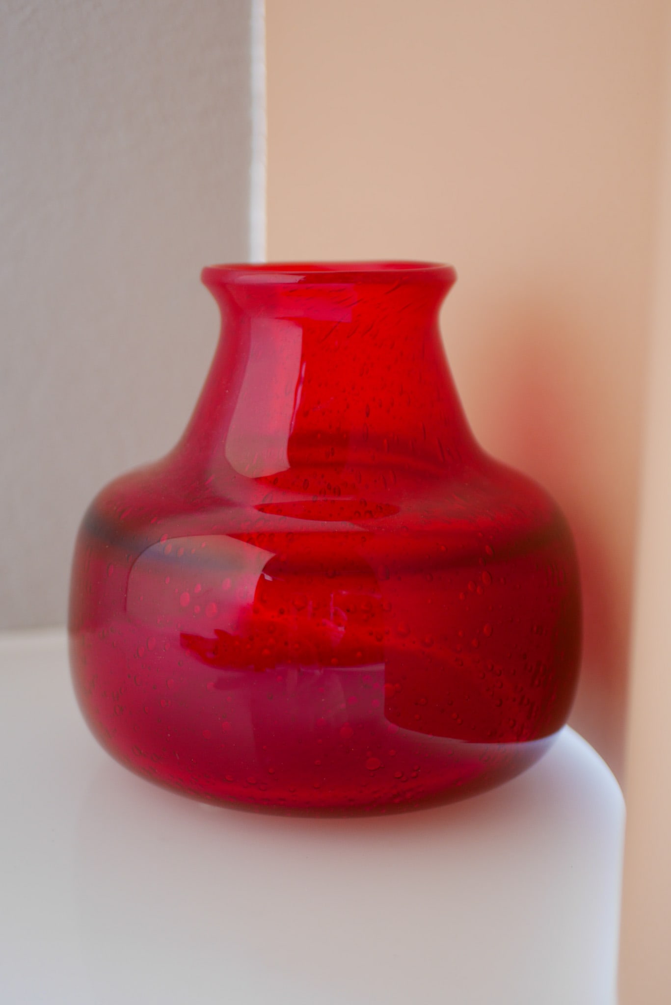 Red Glass Vase by Erik Höglund for Bodafors, 1960s - 10