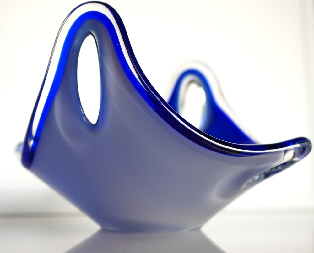 Glass Art Coquille Bowl by Paul Kedelv for Flygsfors - 5