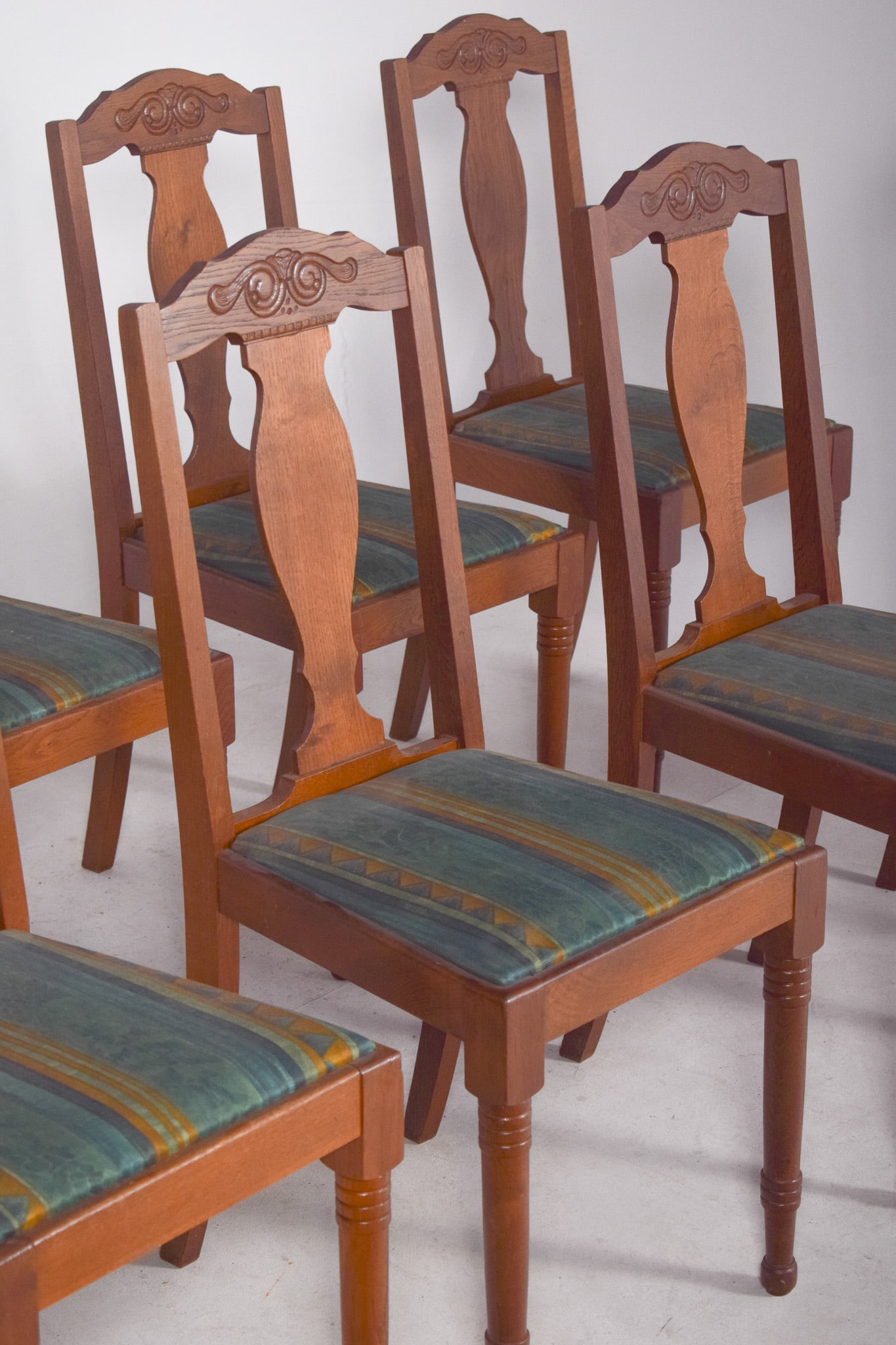 Danish Rustic Oak Chairs, 1950s, Set of 8 - 10