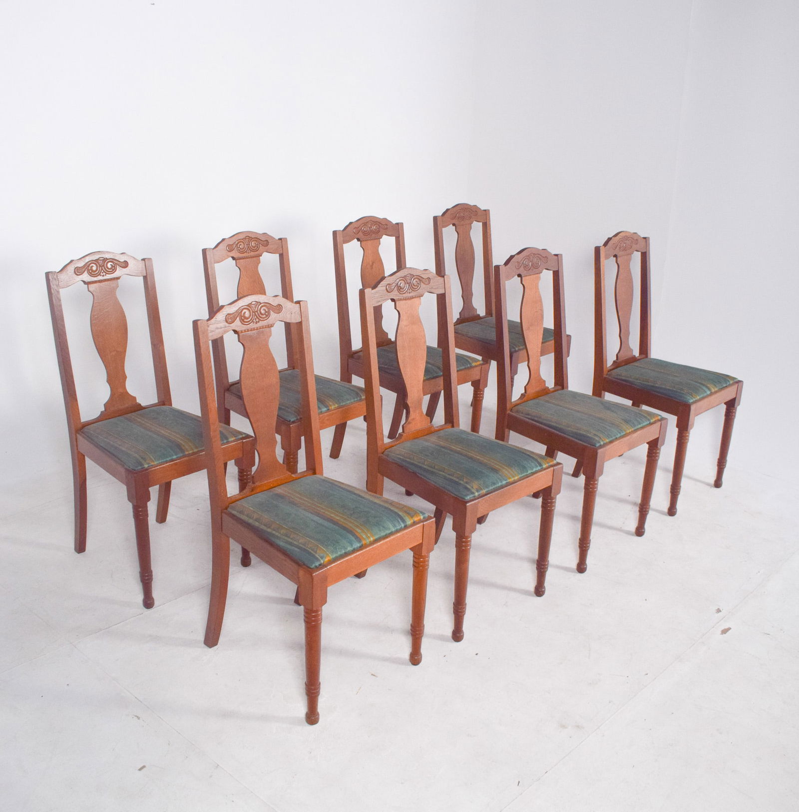 Danish Rustic Oak Chairs, 1950s, Set of 8 - 11